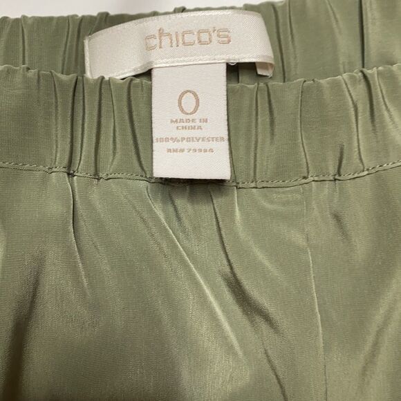 Chico's Cinched Utility Pants Pull-On Casual Lightweight Army Green S - Picture 9 of 10